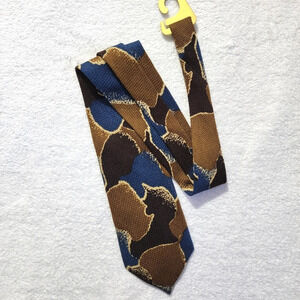 NWOT Format 100% Silk Mens Tie Blue Brown Tan Formal Business Suit Accessories